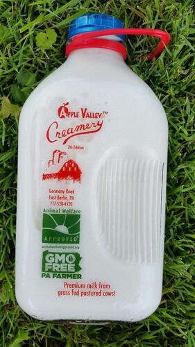 1/2 Gallon 98.5% Fat Free Milk in Glass Bottle